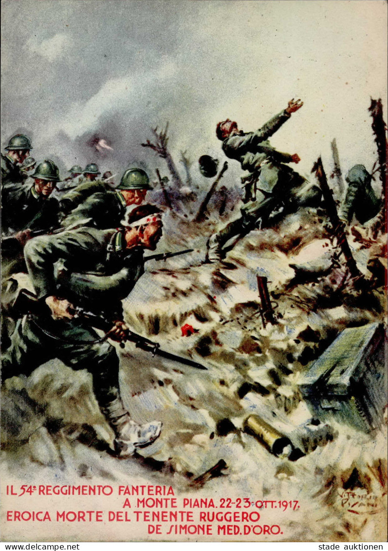 Propaganda WK II Italien 54. Reggimento Fanteria Künstlerkarte I-II - Guerra 1939-45
