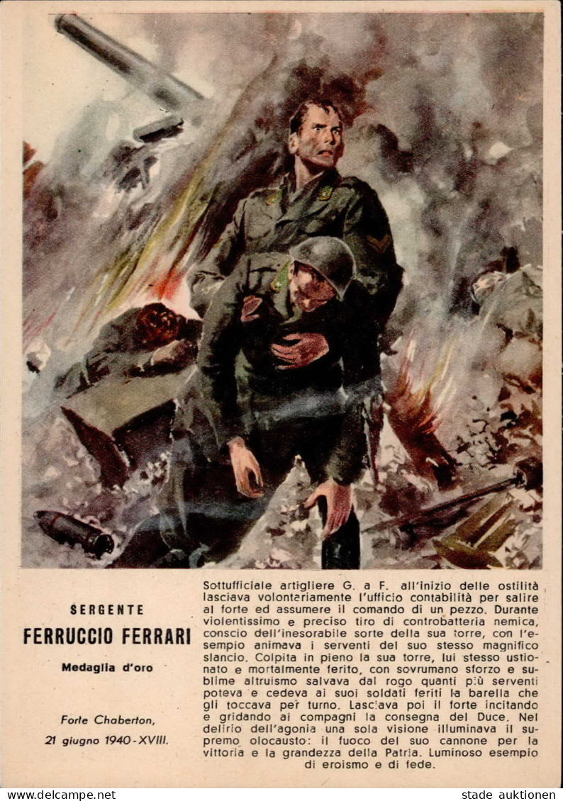 Propaganda WK II Italien Künstlerkarte I-II - Guerra 1939-45