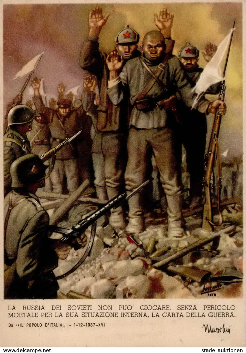 Propaganda WK II Italien Künstlerkarte I-II - Guerra 1939-45