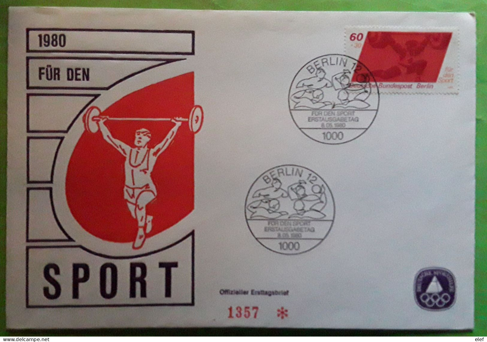 BERLIN 1980 Fuer Den Sport FDC Erstausgabetag HALTÉROPHILIE Yvert 583 , TB - Haltérophilie