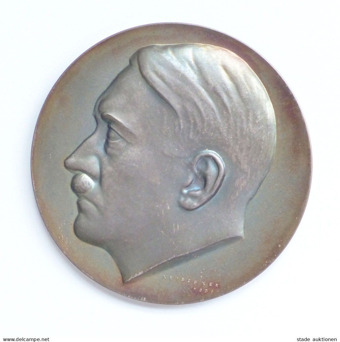 Hitler Große Gedenk Medaille (Silber 835er, 87g.) Zum 50. Geburtstag 60mm Durchm. - Characters