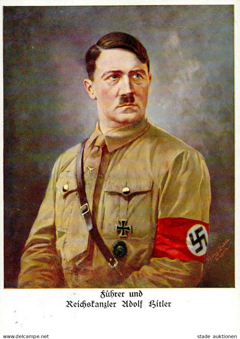 HITLER WK II - Führer Und Reichskanzler Künstlerkarte Sign. Franz Dudde S-o I - Personajes