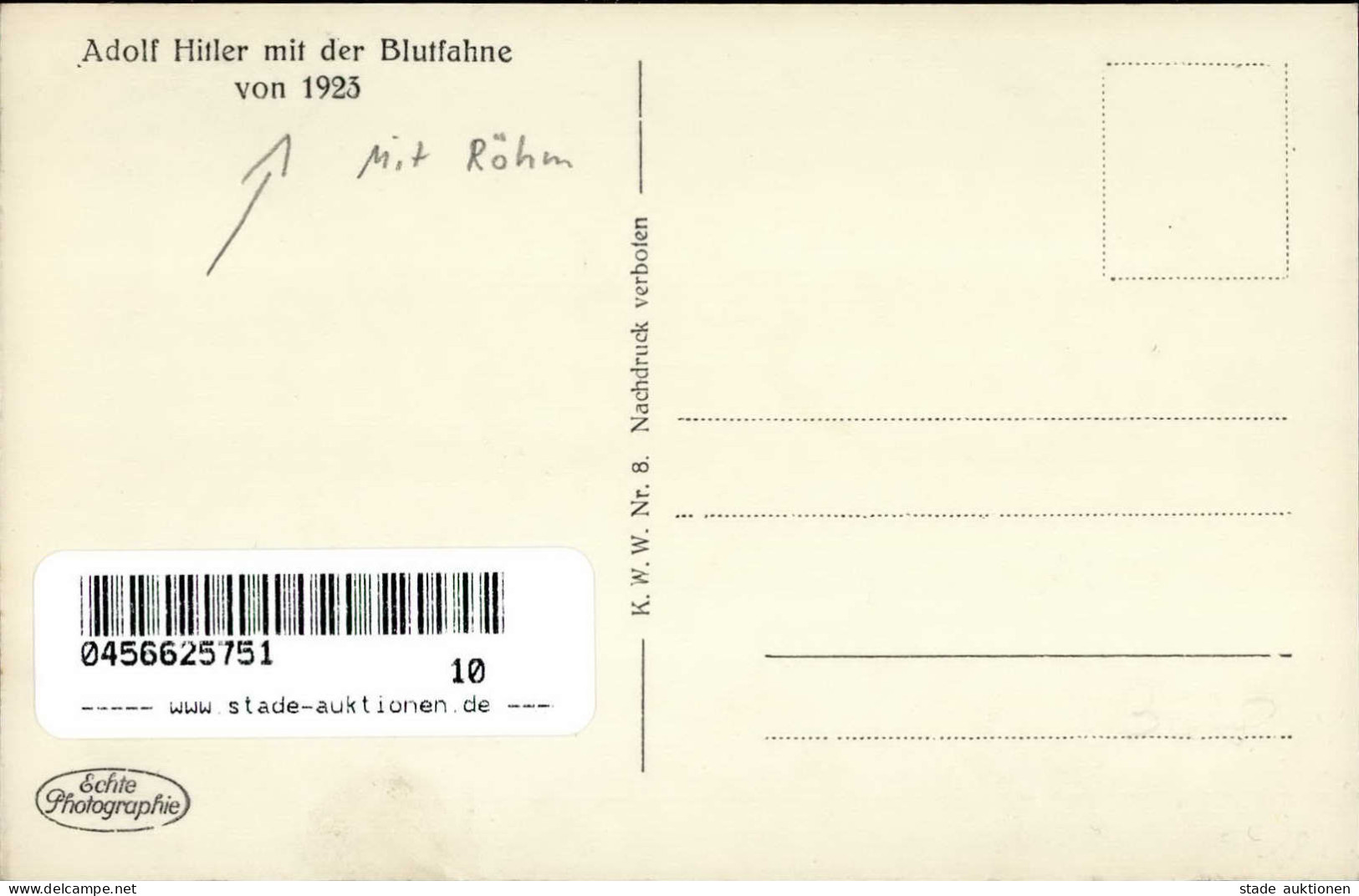 HITLER WK II - Hitler Und RÖHM Mit Der BLUTFAHNE V. 1923 I - Personnages