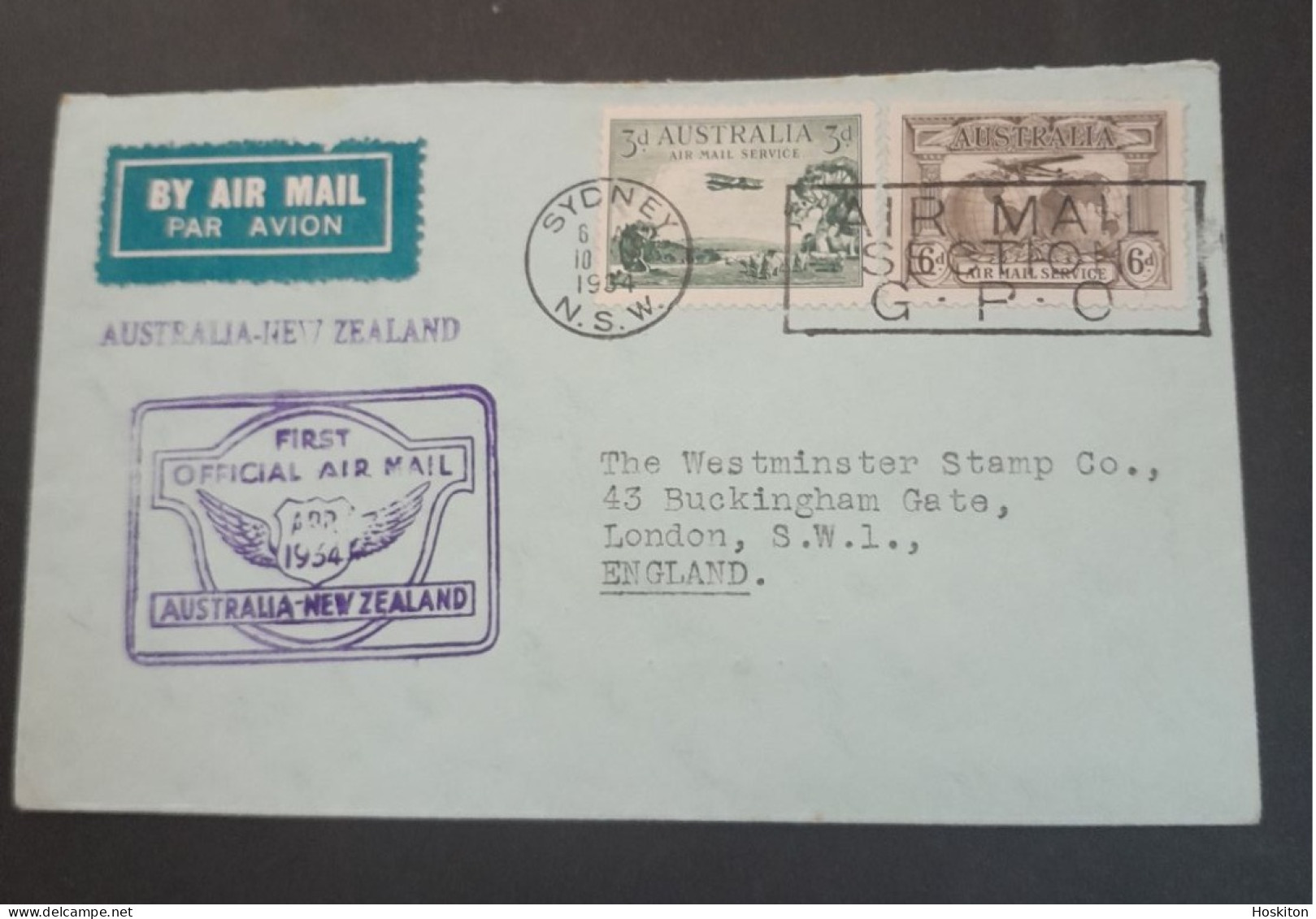 10 April 1934 Faith In Australia First Official Airmail Australia-New Zealand. - Briefe U. Dokumente