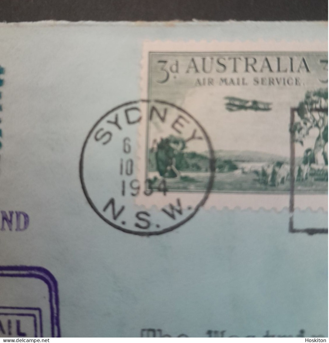 10 April 1934 Faith In Australia First Official Airmail Australia-New Zealand. - Brieven En Documenten