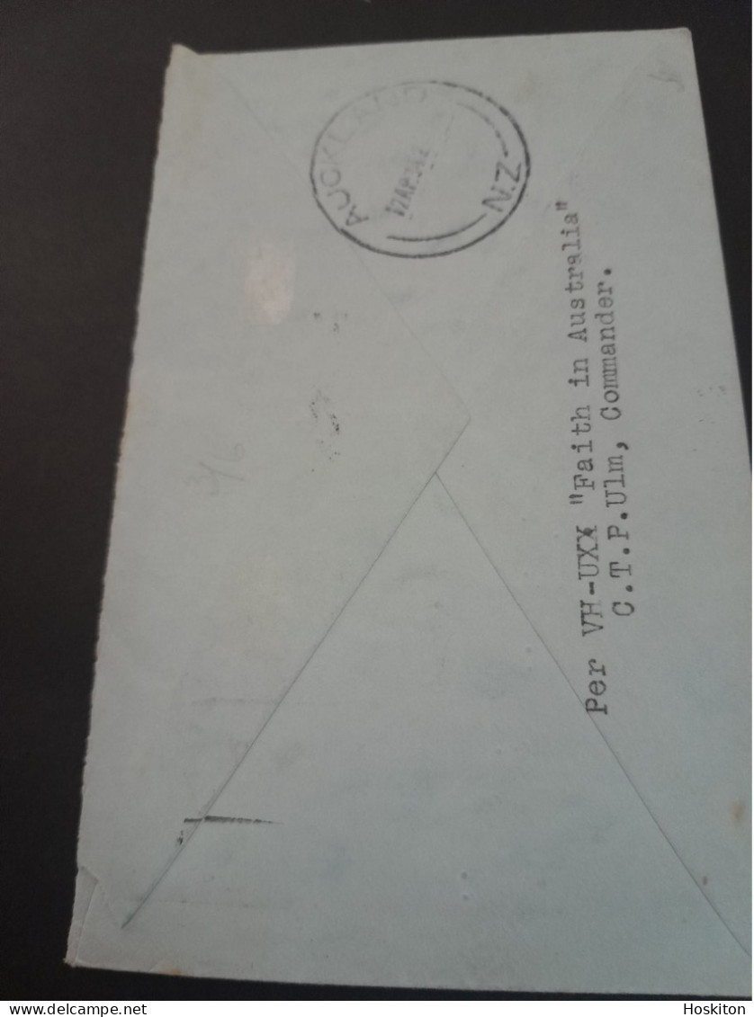 10 April 1934 Faith In Australia First Official Airmail Australia-New Zealand. - Cartas & Documentos