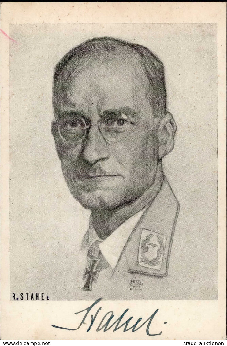 Ritterkreuzträger STAHEL, Rainer Eichenlaubträger Ak Mit Orign. UNTERSCHRIFT I-II - War 1939-45