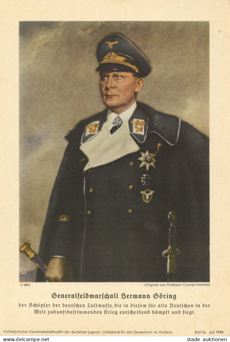 VDA Generalfeldmarschall Hermann Göring Bild 16 Juli 1940 I-II - Weltkrieg 1939-45