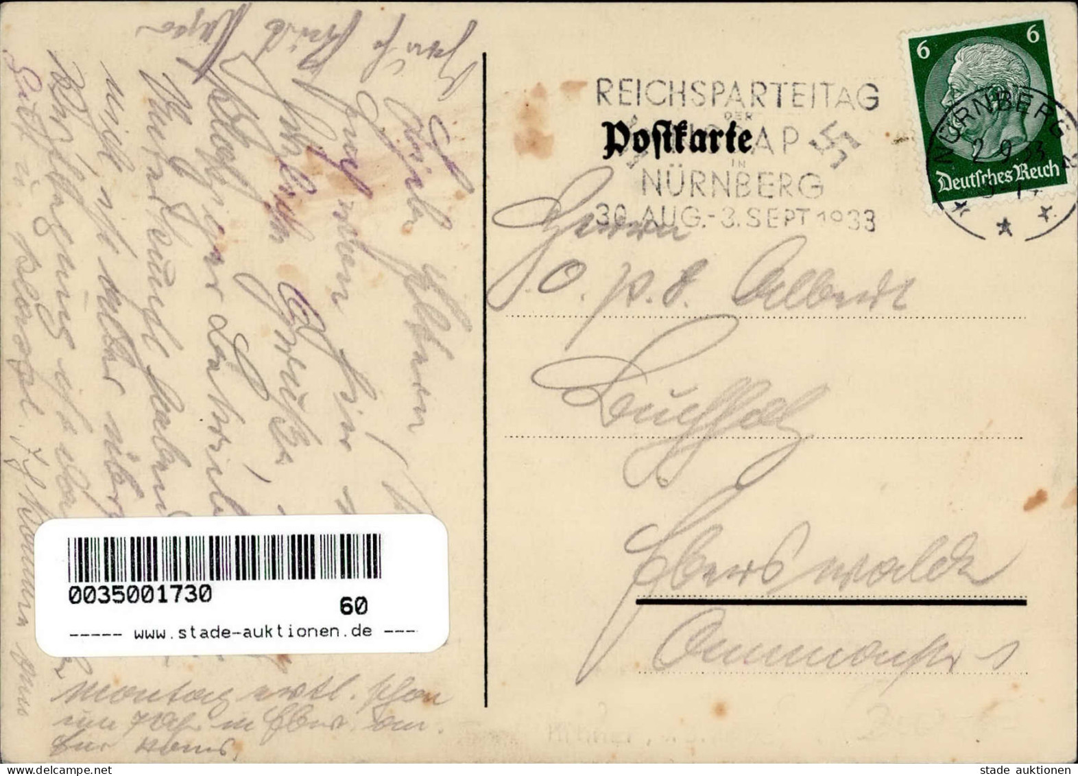 REICHSPARTEITAG NÜRNBERG 1933 WK II - EHRENSTANDARTE BERLIN-BRANDENBURG S-o 1933 Künstlerkarte Sign. Hans Hamm S.A. I-II - War 1939-45