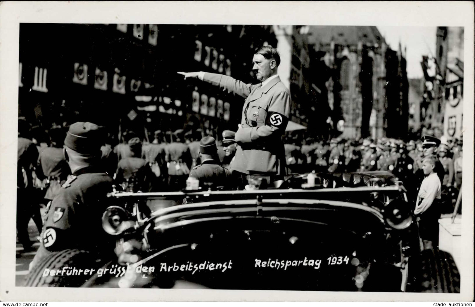 REICHSPARTEITAG NÜRNBERG 1934 WK II - Foto-Ak Der Führer Grüsst Den Arbeitsdienst S-o I - War 1939-45