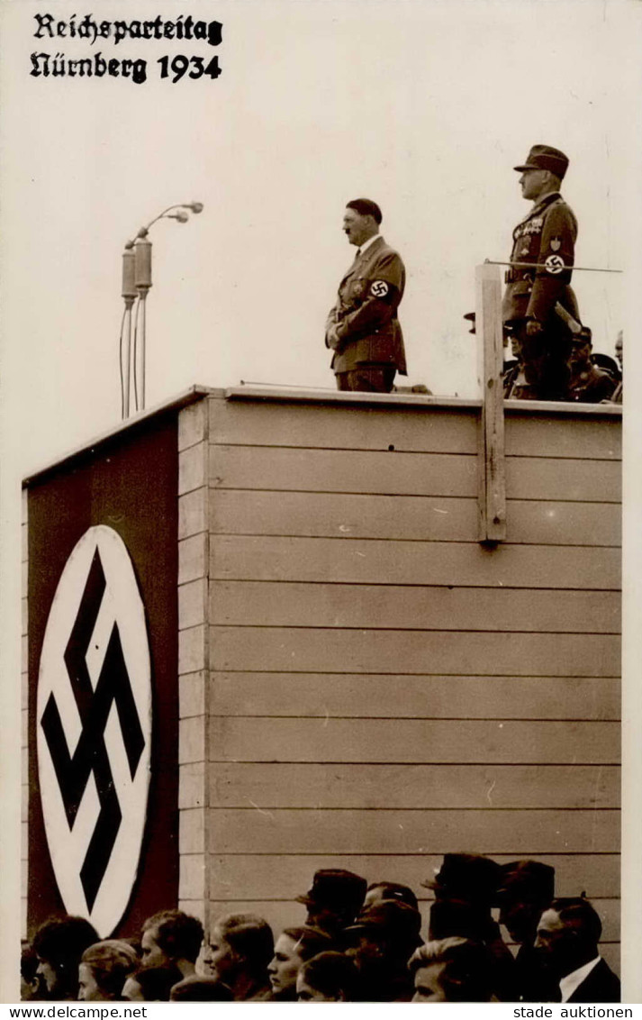 REICHSPARTEITAG NÜRNBERG 1934 WK II - Foto-Ak Mit Hitler Am Rednerpult S-o I - Weltkrieg 1939-45