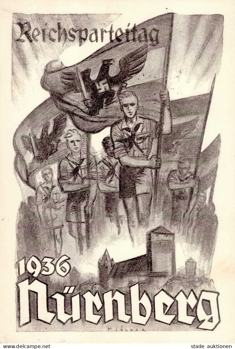 REICHSPARTEITAG NÜRNBERG 1936 WK II - HJ REICHSPARTEITAG S-o Sign. Mjölnir Selten I - Guerre 1939-45