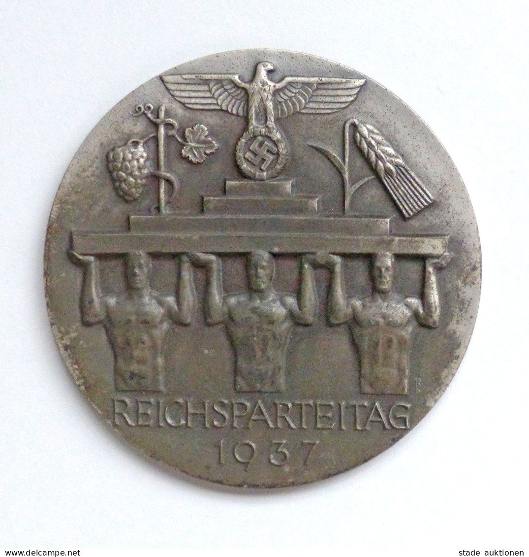 Reichsparteitag WK II Nürnberg (8500) Gedenk Medaille (Zink) 1937, 83 Mm Durchm. - Weltkrieg 1939-45