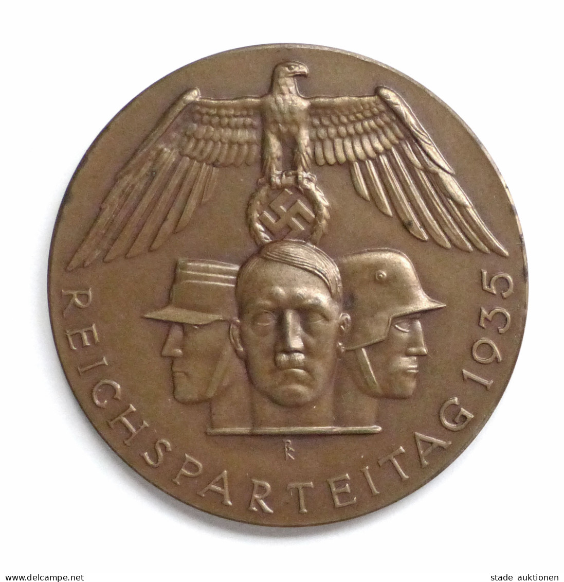 Reichsparteitag WK II Nürnberg (8500) Medaille (Bronze, 43g.) 1935, 50mm Durchm. - Weltkrieg 1939-45