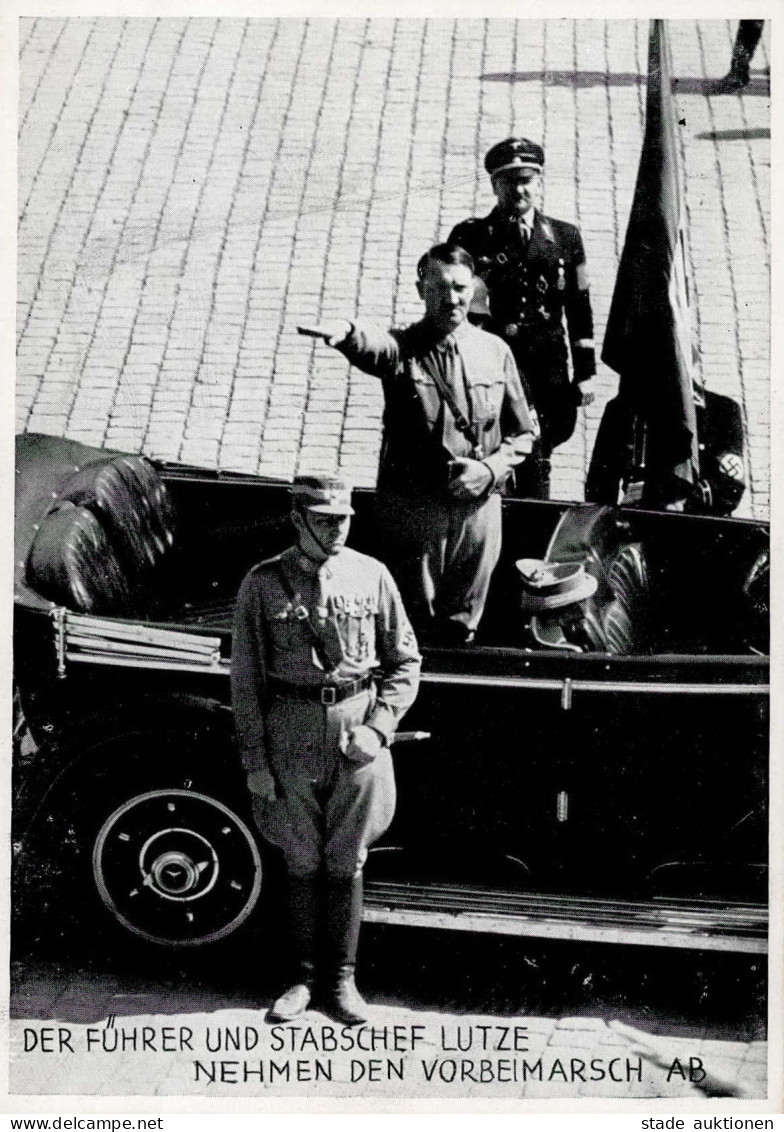 REICHSPARTEITAG NÜRNBERG 1934 WK II - Der Führer Und Stabschef LUTZE  Nehmen Den Vorbeimarsch Ab I - Weltkrieg 1939-45