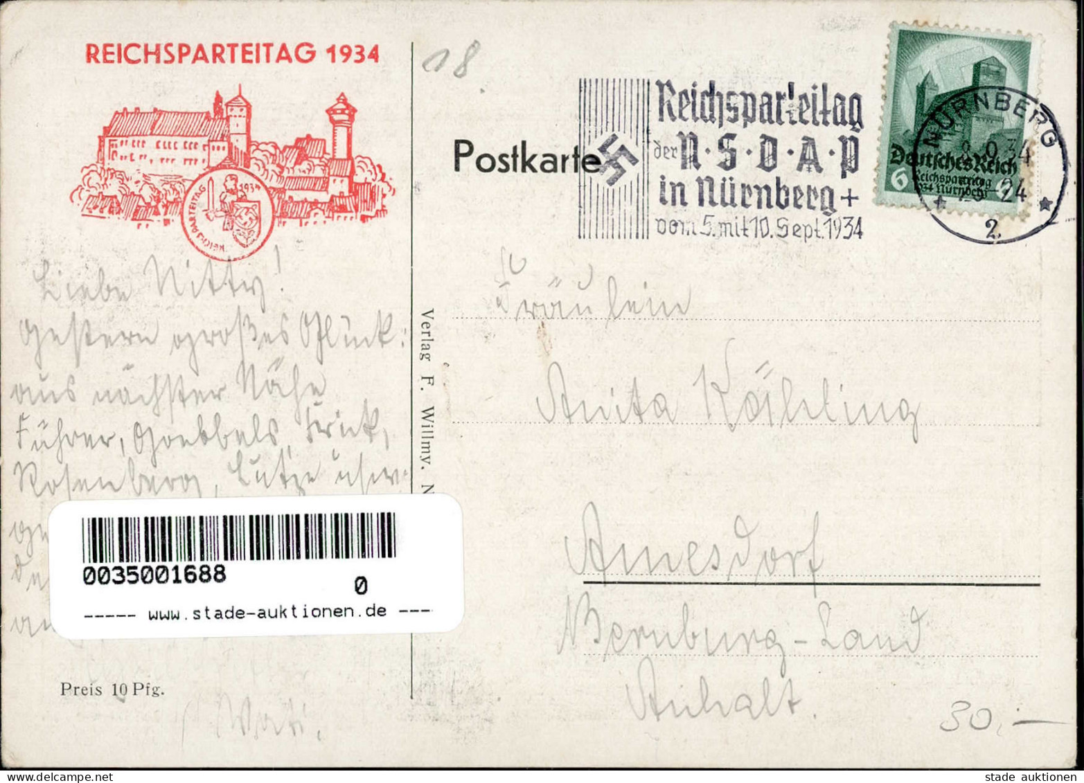 REICHSPARTEITAG NÜRNBERG 1934 WK II - Eröffnung Des Appells Der Politischen Leiter S-o I-II - Guerra 1939-45