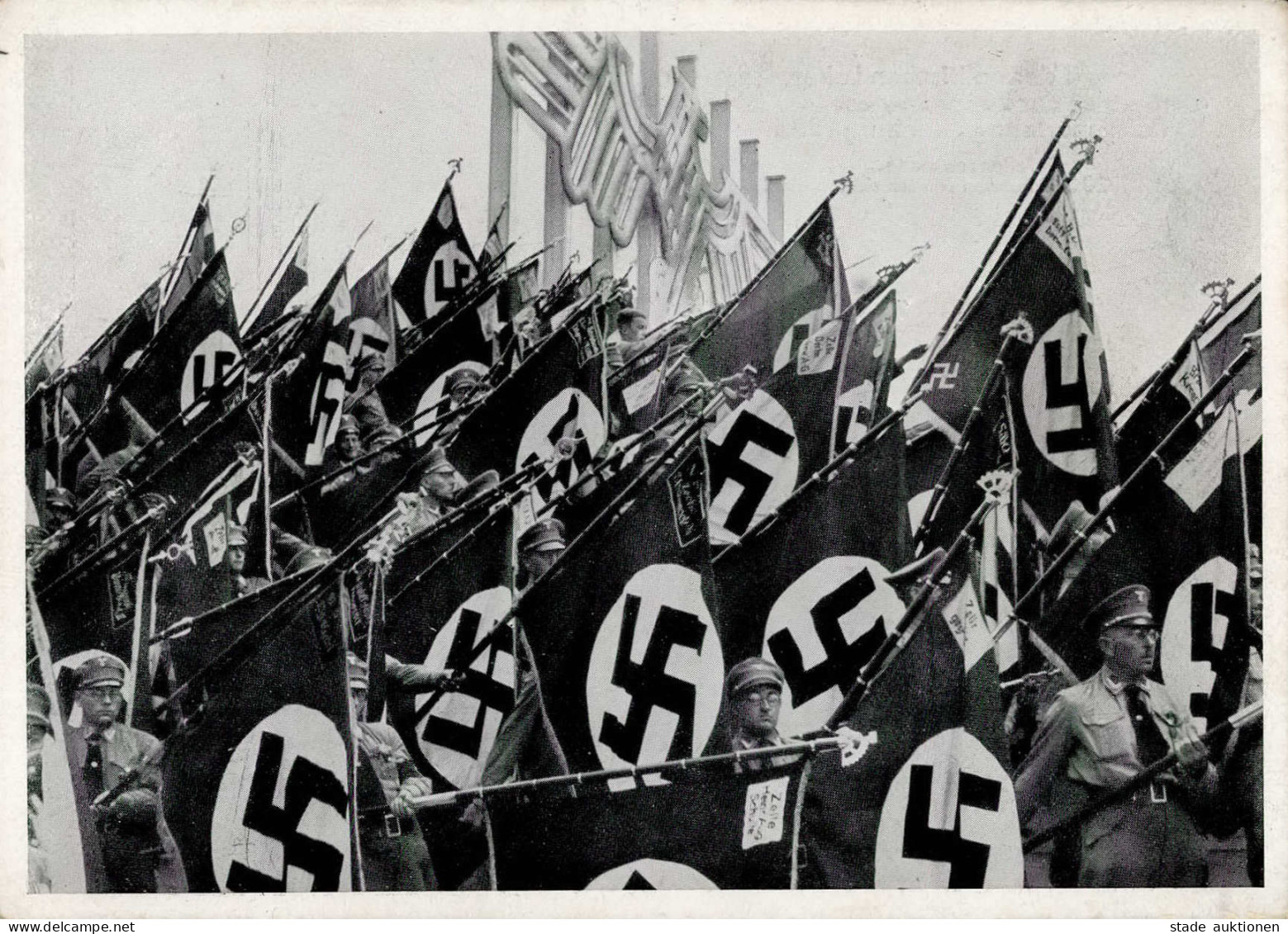 REICHSPARTEITAG NÜRNBERG 1935 WK II - Zerreiss Karte 16 Gefallenenehrung 20000 Fahnen Senken Sich I - Guerre 1939-45