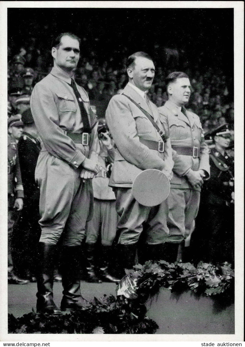 REICHSPARTEITAG NÜRNBERG 1935 WK II - Zerreiss Karte 19 Der Führer Mit Rudolf HESS Und SCHIRACH Bei Der HJ I-II - Guerra 1939-45