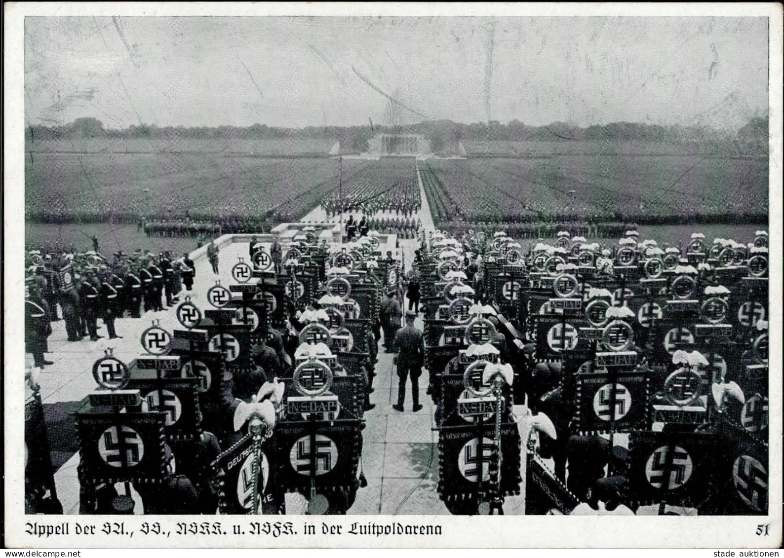 REICHSPARTEITAG NÜRNBERG 1937 WK II - Zerreiss 51 Appell Der SA SS NSKK NSFK In Der Luitpoldarena I-II - Weltkrieg 1939-45