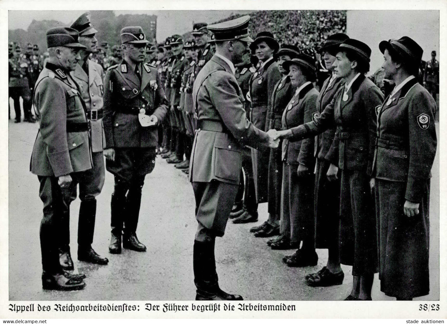 REICHSPARTEITAG NÜRNBERG 1938 WK II - Zerreiss 38/23 APPELL Des RAD Der Führer Begrüßt Die Arbeitsmaiden S-o I - Guerra 1939-45