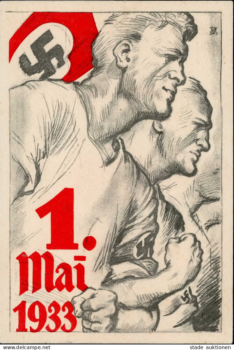 1.MAI WK II - TAG Der NATIONALEN ARBEIT 1.MAI 1933 O Berlin HJ-Spendenkarte Sign. Künstlerkarte I - Guerra 1939-45