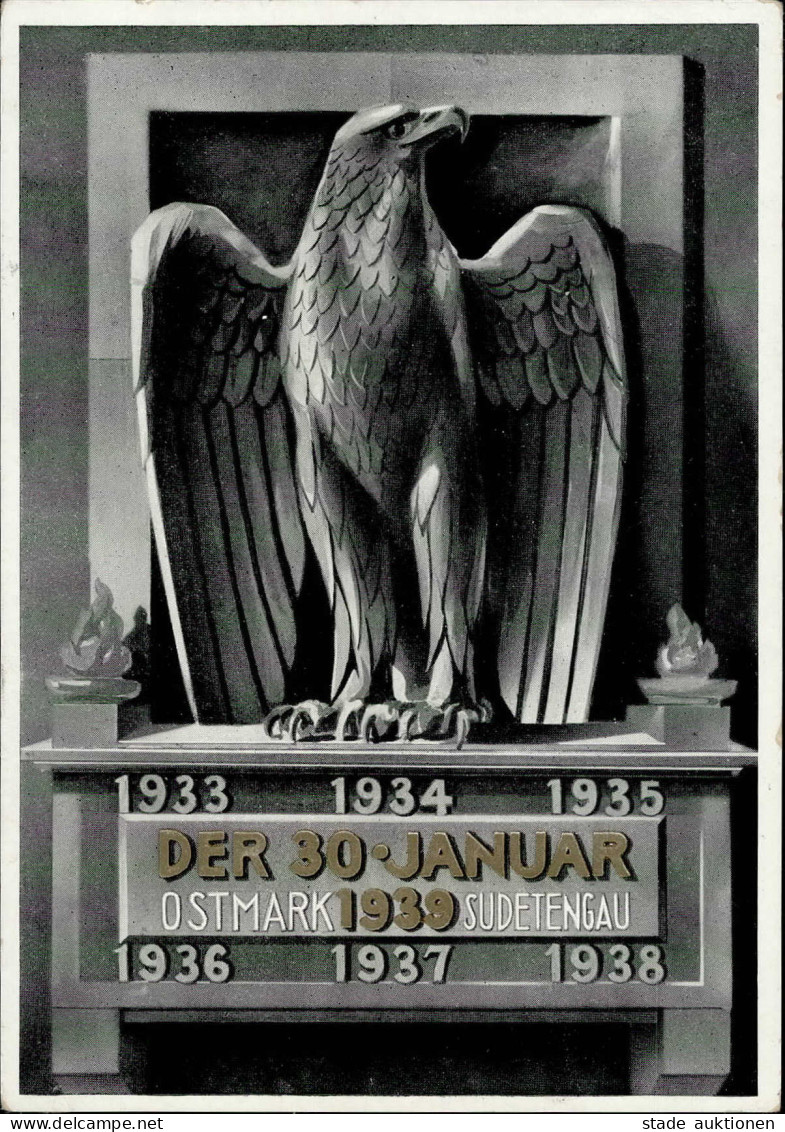 BERLIN WK II - Gedenkkarte GRÜNDUNGSTAG Des DRITTENREICHES S-o 30.1.1939 Rückseitig Kleine Eckklebestellen! II - Guerra 1939-45