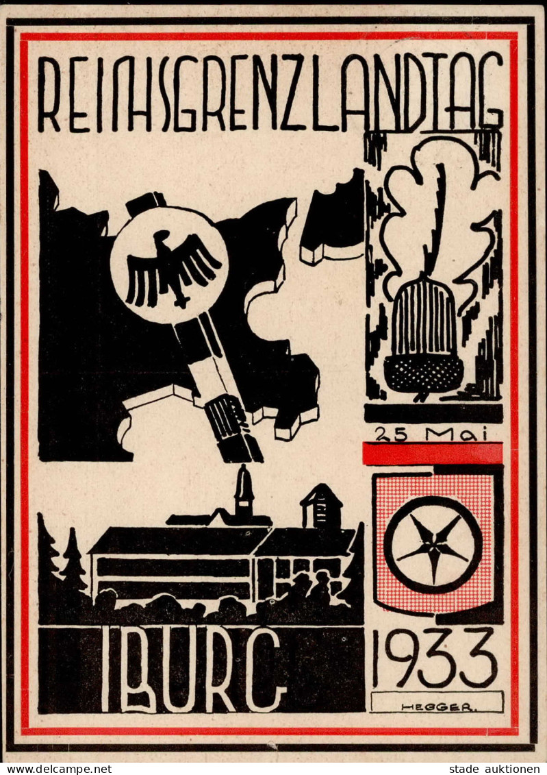 IBURG WK II - REICHS-GRENZLANDTAGUNG 1933 Sign. Künstlerkarte Kleiner Einriß! Sonst I-II Selten! - Guerra 1939-45