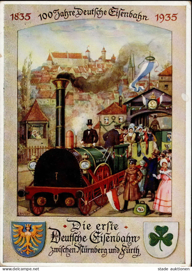 NÜRNBERG WK II - 100 JAHRE DEUTSCHE EISENBAHN 1935 Die 1. Deutsche Eisenbahn Zwischen Nürnberg Und Fürth S-o I-II Chemin - Weltkrieg 1939-45