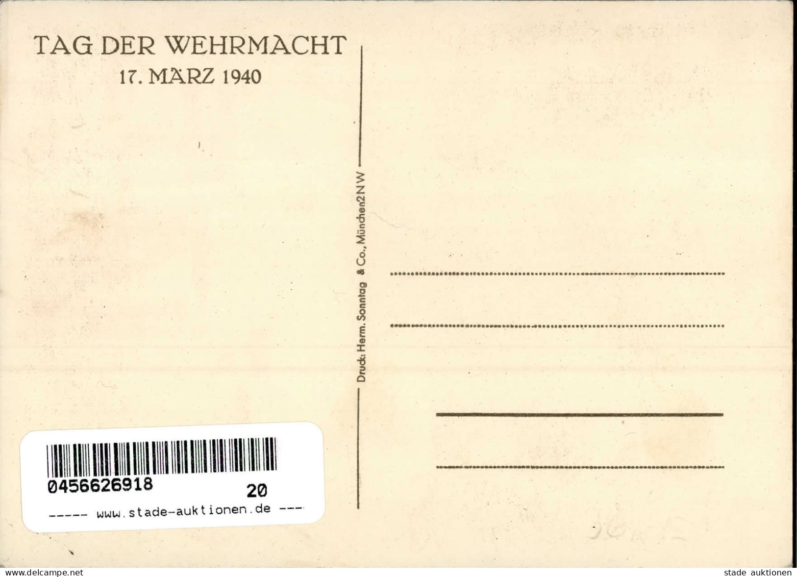 TAG Der WEHRMACHT 1940 WK II - Sign. Künstlerkarte I - Guerre 1939-45