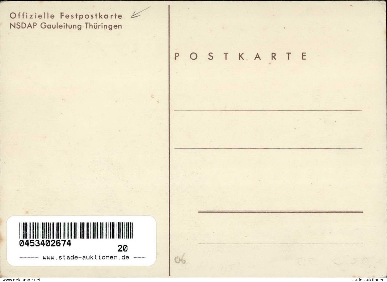 WEIMAR WK II - Festpostkarte GAUTAG Der NSDAP 1936 I - Guerra 1939-45