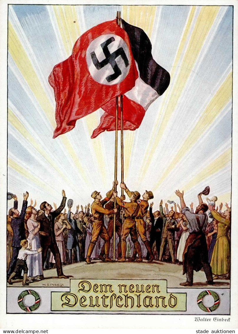 SA WK II - DEM NEUEN DEUTSCHLAND Seltene Künstlerkarte Sign. Walter Einbeck I - Weltkrieg 1939-45