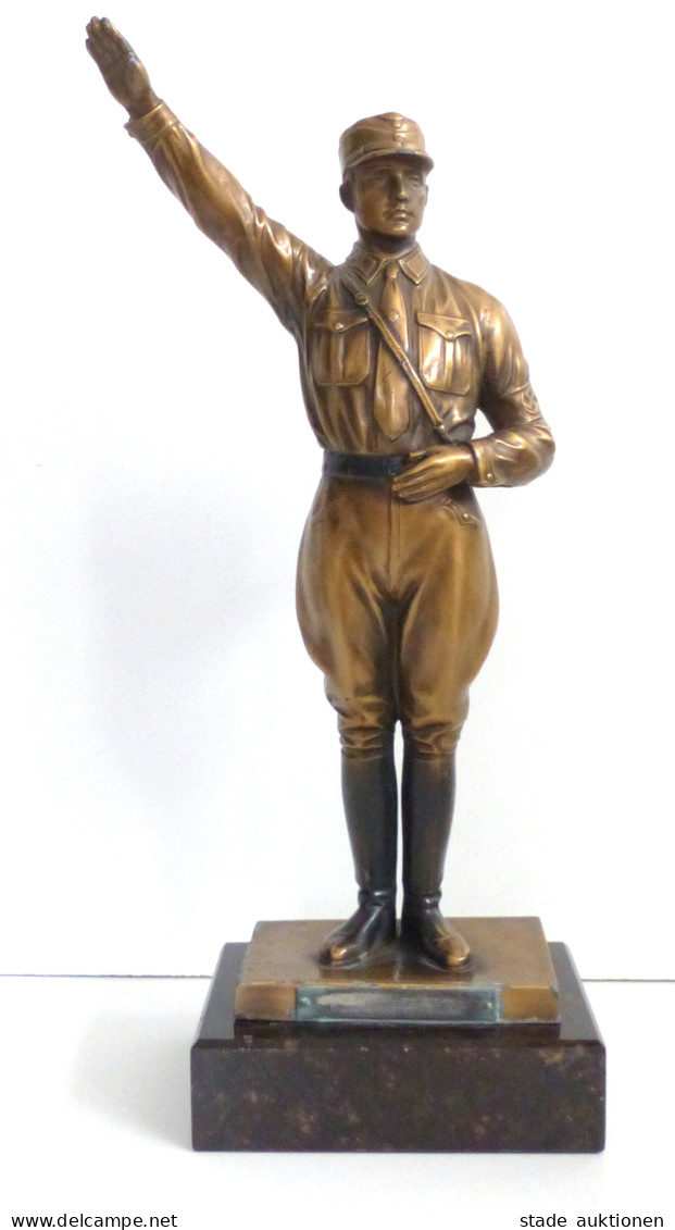 WK II SA Statue SA-Mann 1,9 Kg H=30cm Zur Vermählung Gewidmet Von Sturm 6/139 Max Beulich, Sehr Gut Erhalten - War 1939-45