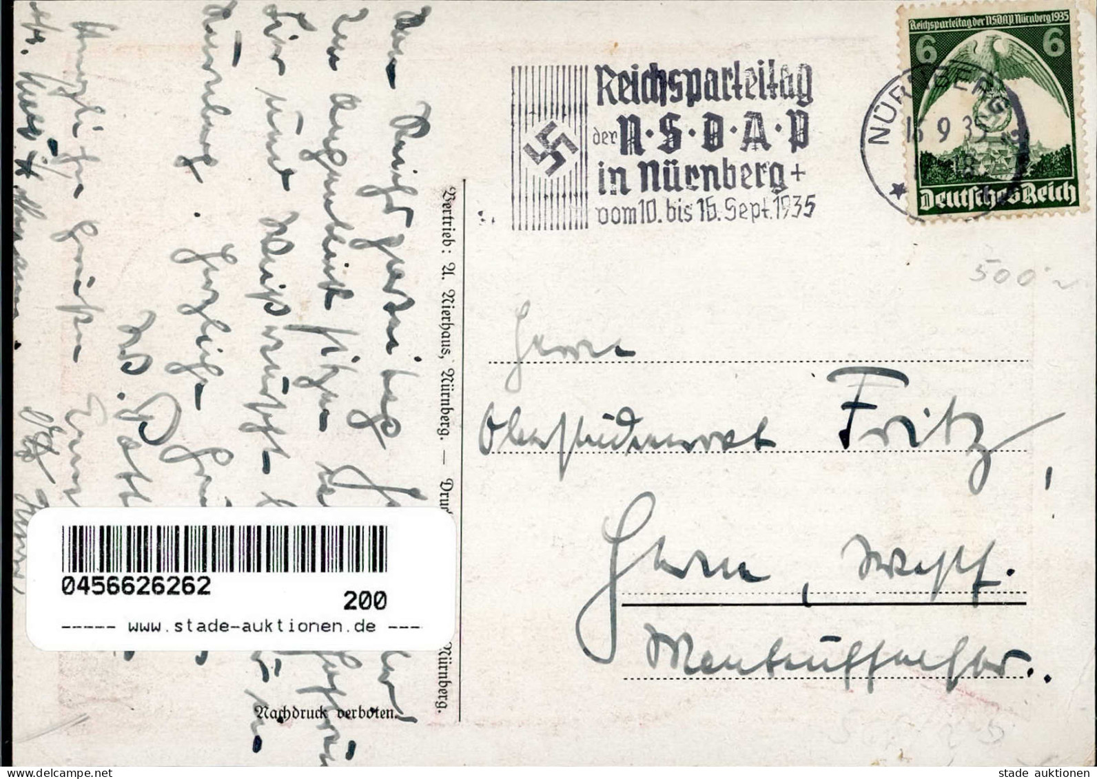 SS WK II - SS-Prop-Ak MEINE EHRE HEIßT TREUE S-o RP Nürnberg 1935 Sign. Künstlerkarte I-II - Guerre 1939-45