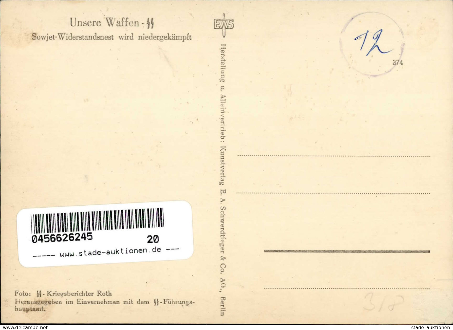 SS WK II - UNSERE WAFFEN-SS - (374) Sowjet-Widerstandsnest Wird Niedergekämpft Maschinengewehr I-II - Weltkrieg 1939-45