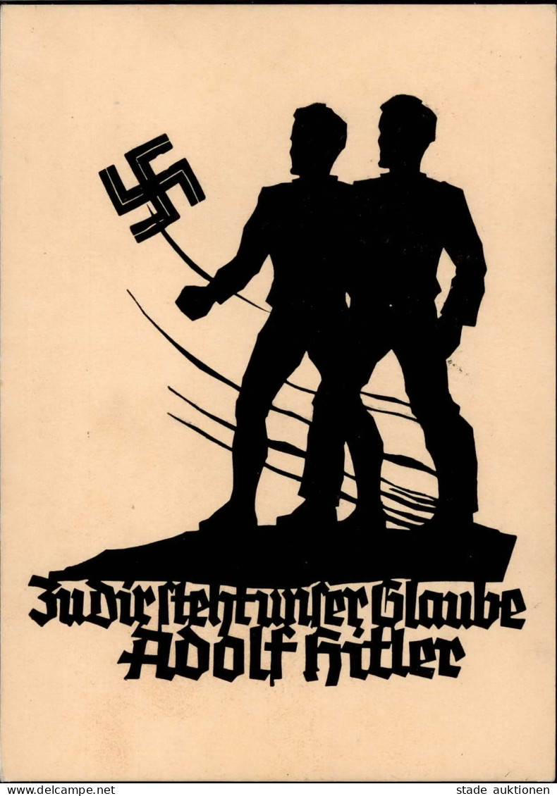 HITLERJUGEND WK II - Scherenschnitt Zu Dir Steht Unser Glaube Adolf Hitler I - Guerra 1939-45