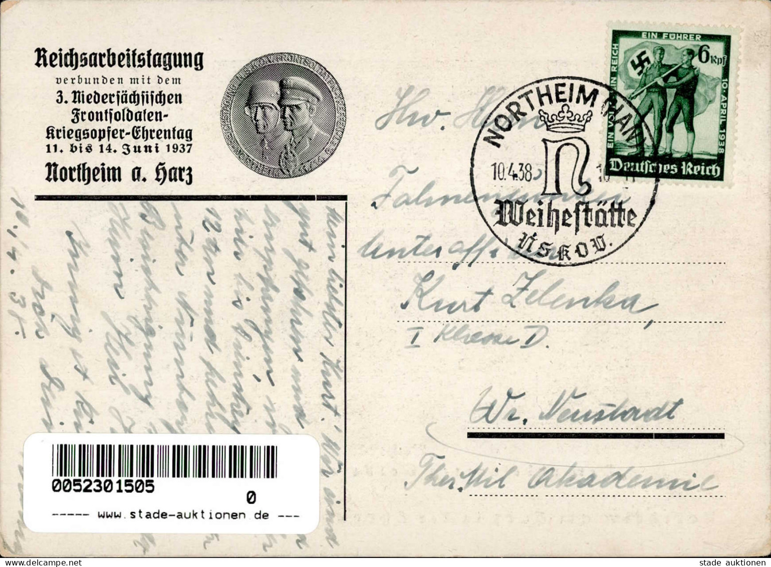 WK II RAD Reichsarbeitsdienst Northeim Am Harz Weihestätte I-II - Guerra 1939-45