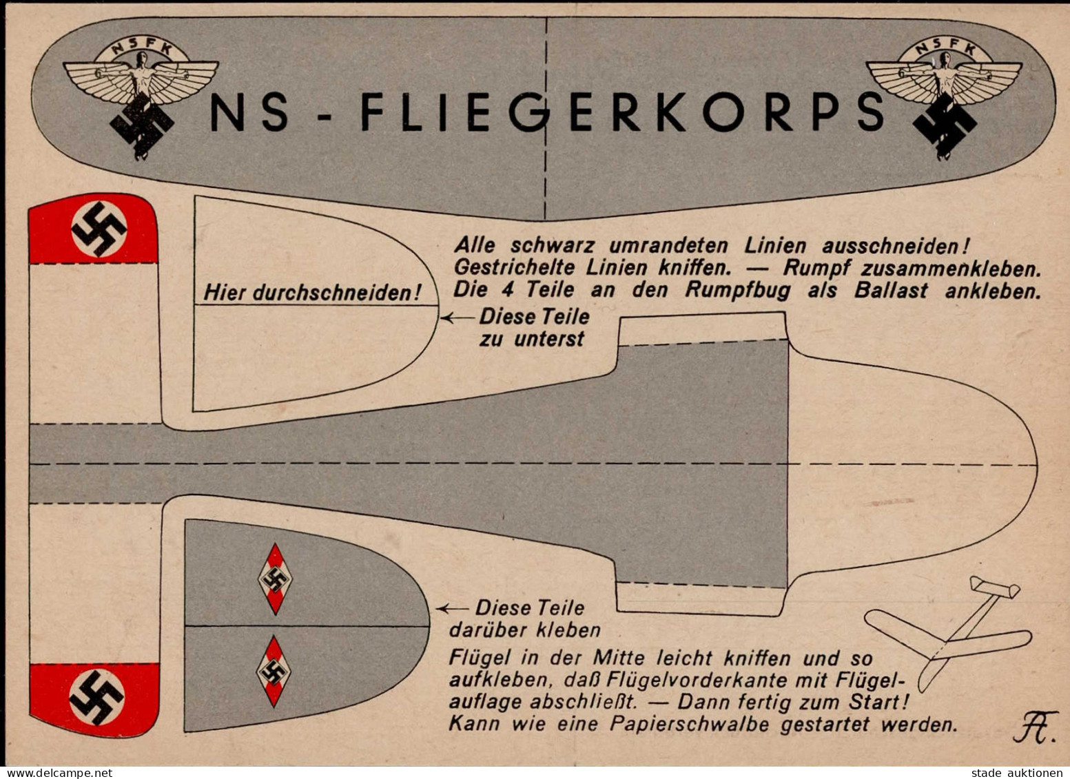 NS-FLIEGERKORPS WK II - FLIEGER-HJ NSFK-STURM GRAU I - Weltkrieg 1939-45