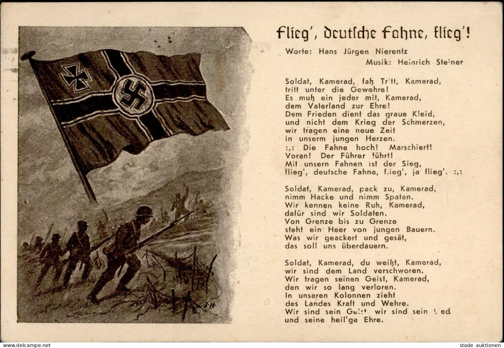 Soldatenlieder Flieg Deutsche Fahne, Flieg I-II - Guerra 1939-45