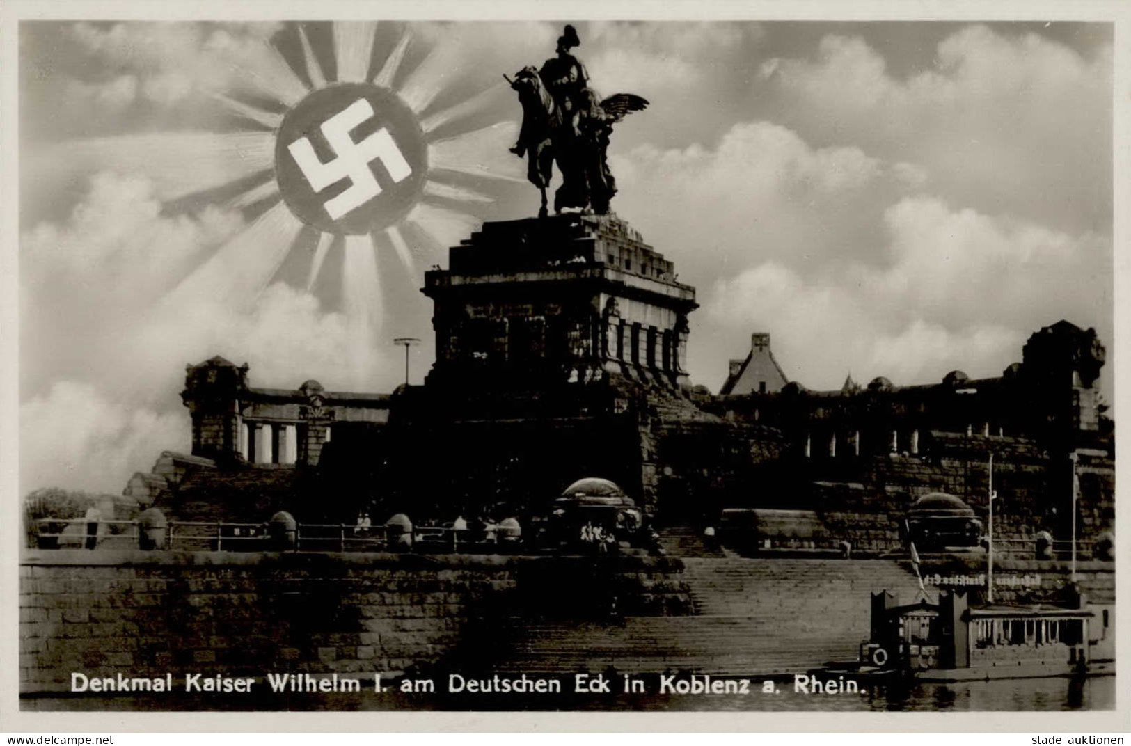 WK II Aufgehende Sonne Koblenz A.Rhein Denkmal Kaiser Wilhelm I, I-II - War 1939-45