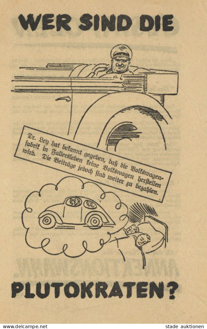 Antipropaganda WK II Flugblatt 333 Wer Sind Die Plutokraten? I-II - Guerre 1939-45