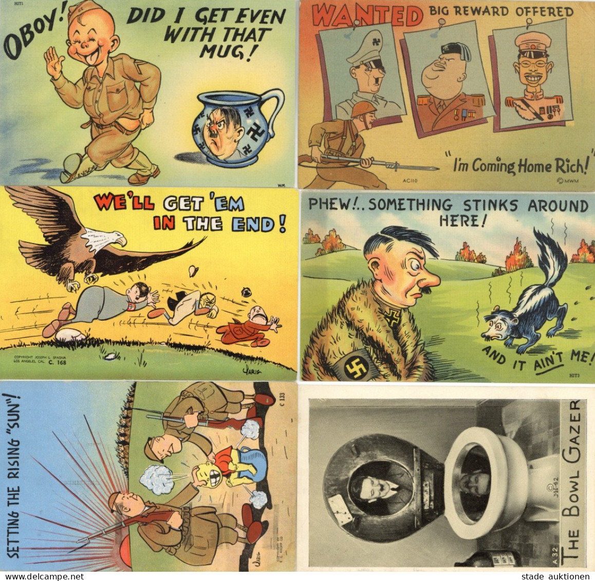 Antipropaganda WK II Meist USA Lot Mit 14 Ansichtskarten I-II - Guerra 1939-45