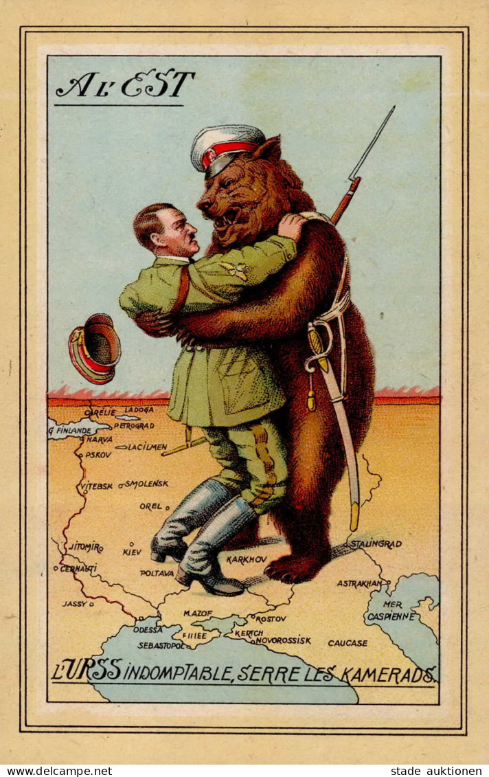 Antipropaganda WK II Frankreich Hitler Und Der Russische Bär I-II - War 1939-45