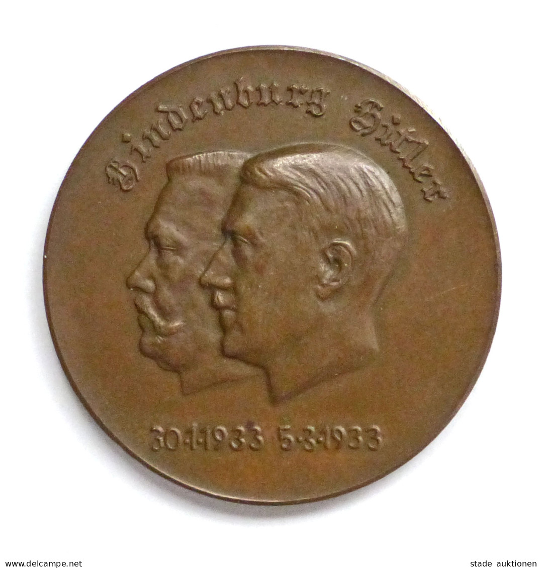 WK II Orden Gedenk Medaille (Bronze) Für Ein Freies, Geeintes Und Stolzes Volk Adolf Hitler U. Hindenburg 1933 - Guerra 1939-45