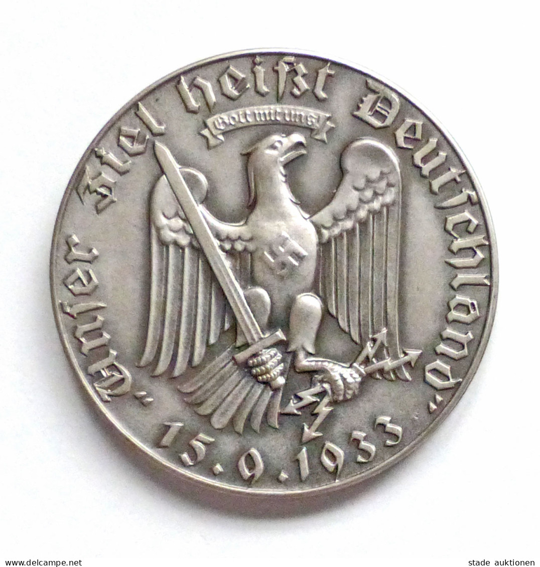 WK II Orden Gedenk Medaille (Feinsilber 23,5 G.) Ministerpräsident Göring Hermann 1933,  35 Mm Durchm. - Guerra 1939-45