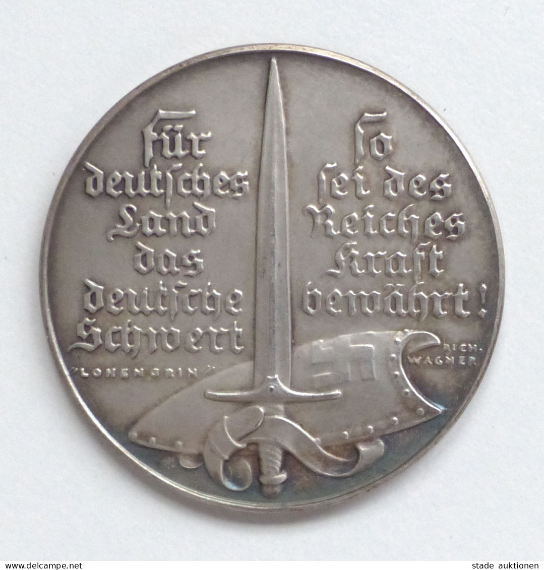 WK II Orden Gedenk Medaille (Silber 900er, 20g.) Auf Die Heimkehr Des Sudetenlandes Ins Reich 1938, 35mm Durchm. - Guerre 1939-45