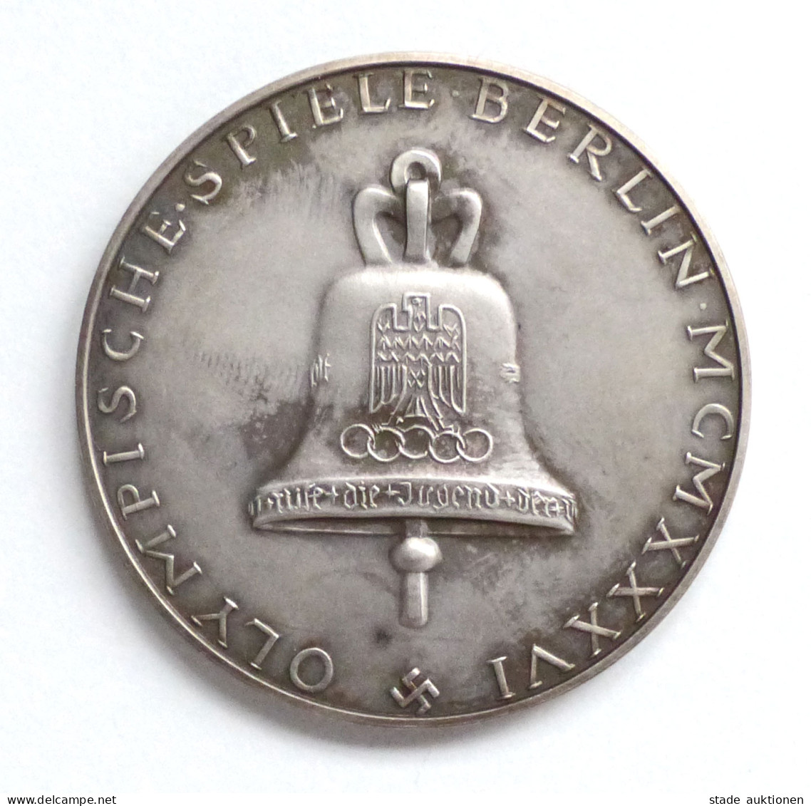 WK II Orden Gedenk Medaille (Silber 999er, 22g.) Zu Den Olympischen Spielen 1936, 35mm Durchm. - Guerre 1939-45