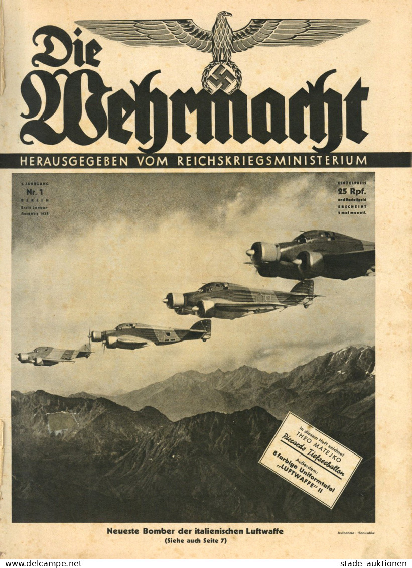 Buch WK II Die Wehrmacht Hrsg. Reichskriegsministerium 1938, Nr. 1-24 Geb. Ausgabe Komplett II (deutliche Gebrauchsspure - 5. World Wars