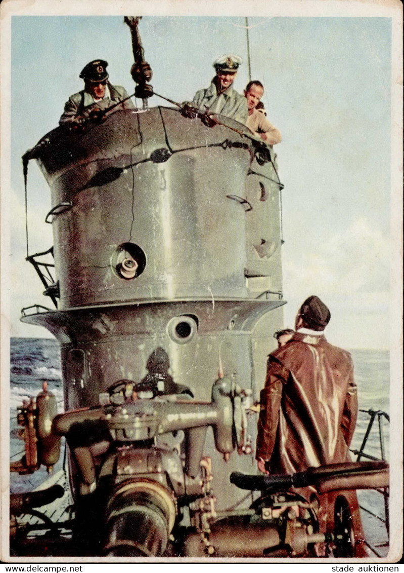 U-Boot Kommandant Und Wachoffizier Auf Der Brücke II (fleckig, Eckbug) - Submarines