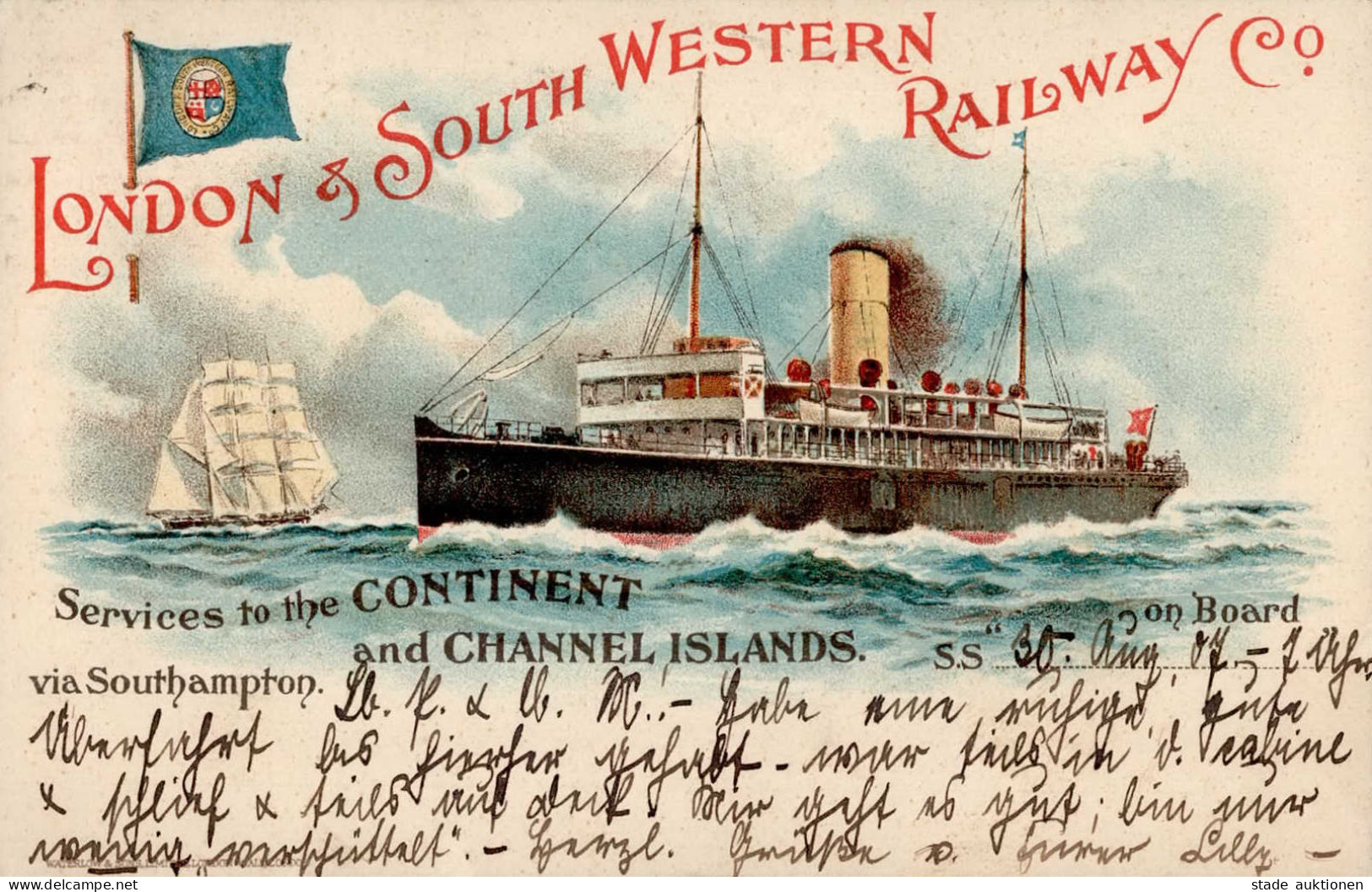 Schiff London Und South Western Railway Co. 1907 I-II Bateaux Bateaux - Autres & Non Classés