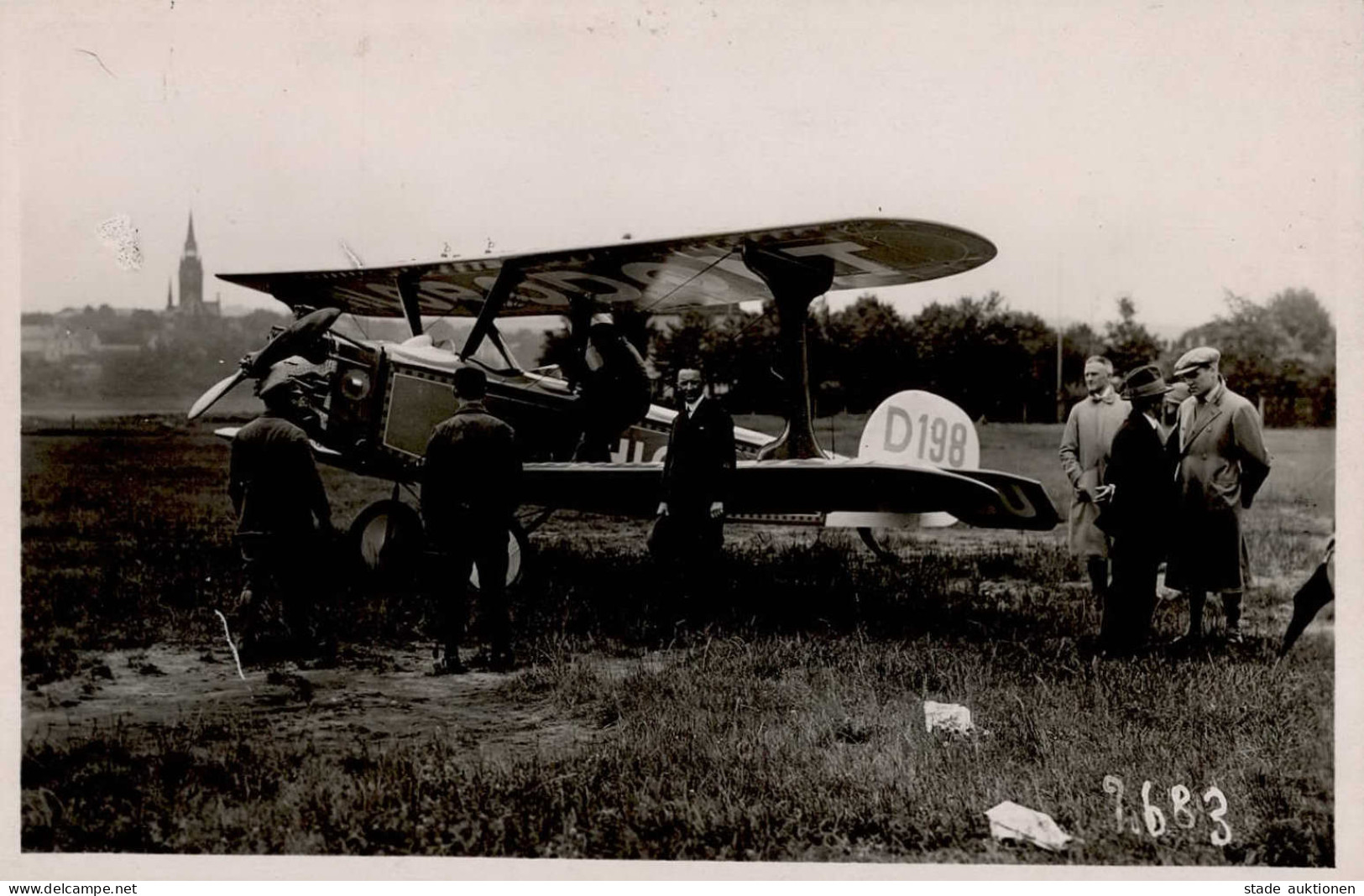 Flugzeug Dresden Kaditz D 198 Fotokarte I-II Aviation - Other & Unclassified